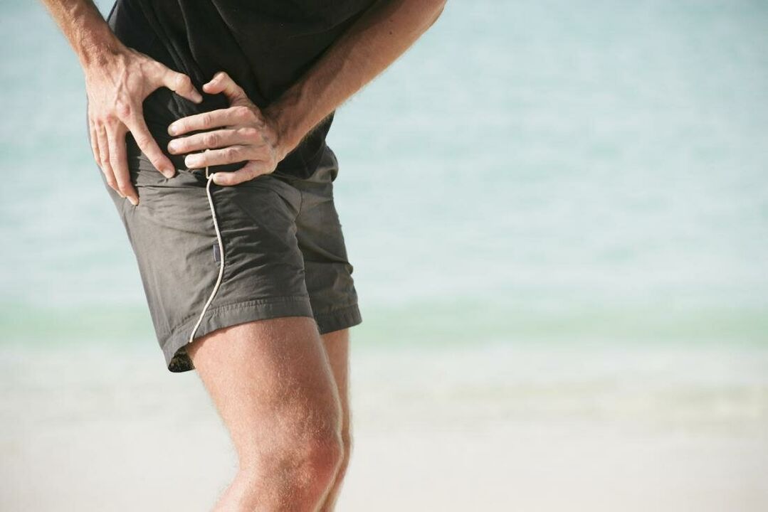 Pain in the hip joint due to osteoarthritis